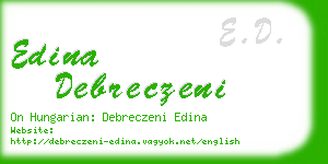 edina debreczeni business card